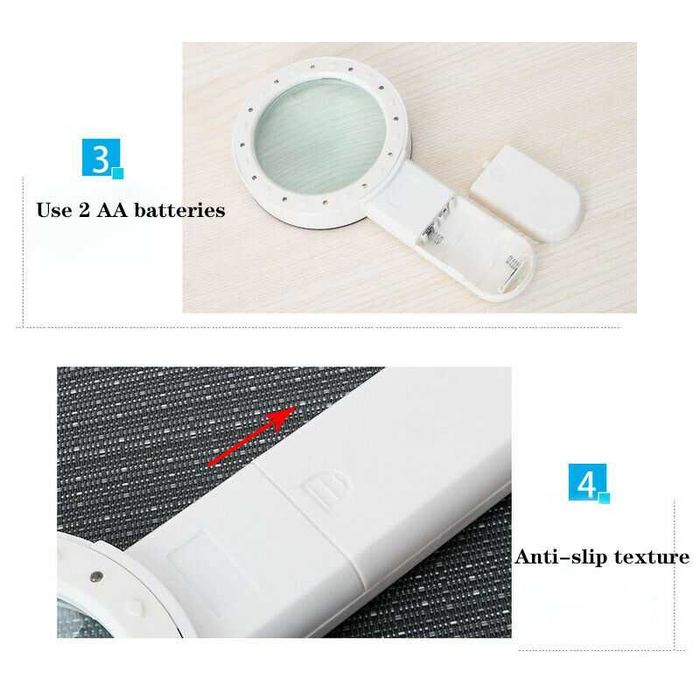 Lupa Profesionala cu marire 30X + 12 leduri pentru iluminarea noaptea.