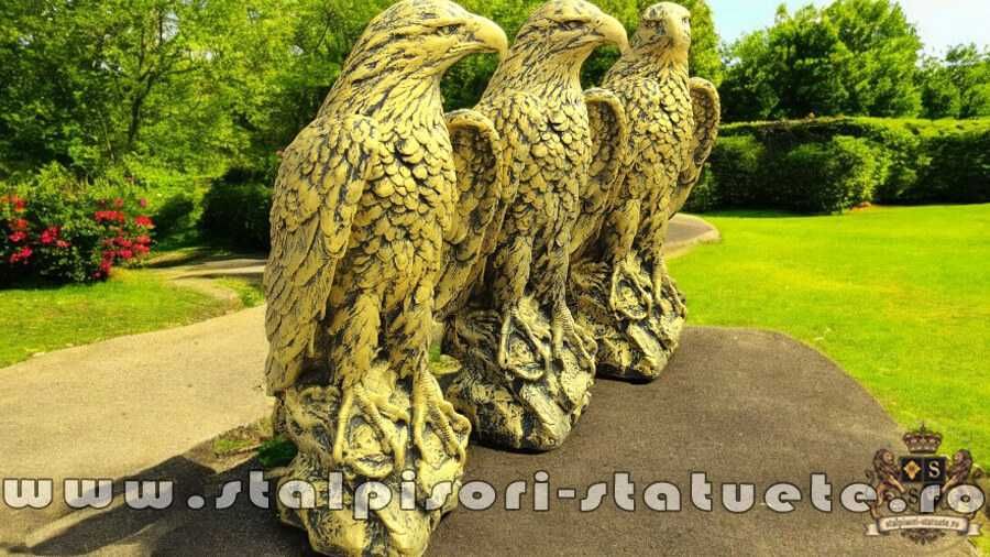 Set 3 vulturi, acvile, șoimi, uliu, auriu antichizat, model S82.