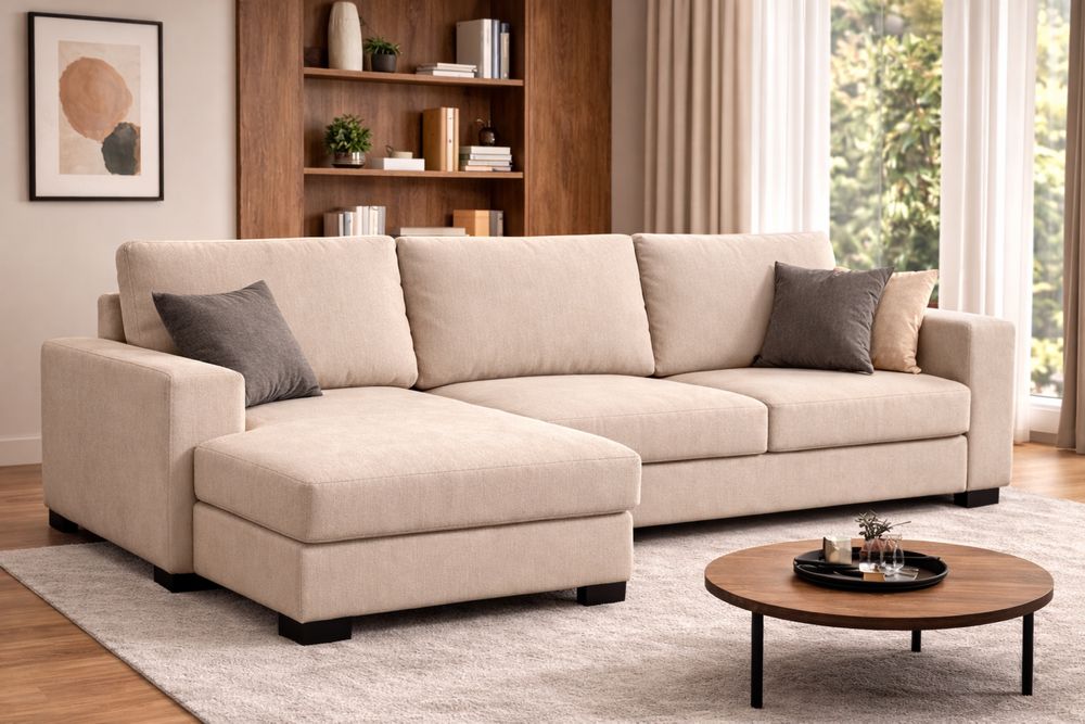 Ъглов диван с лежанка – нов модел | Производител