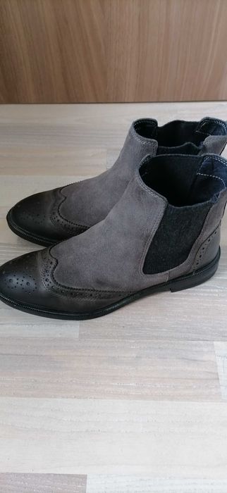 Ghete dama gri piele naturala