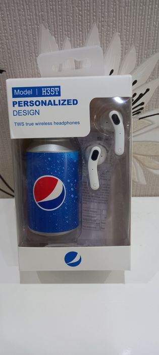Căști Bluetooth H35T în cutie personalizată doză pepsi cu înc. USB