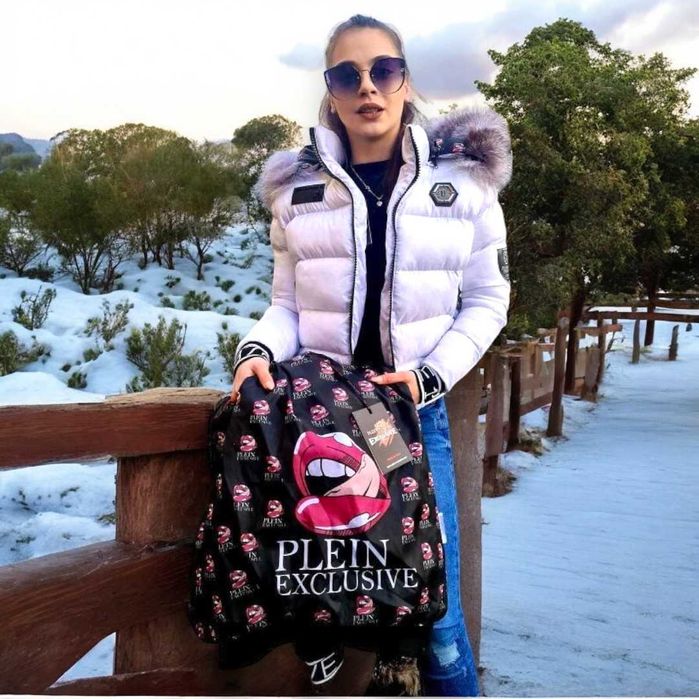 Дамско зимно яке с естествен косъм