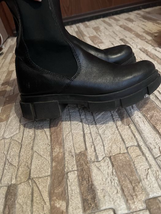 Черни боти естествена кожа