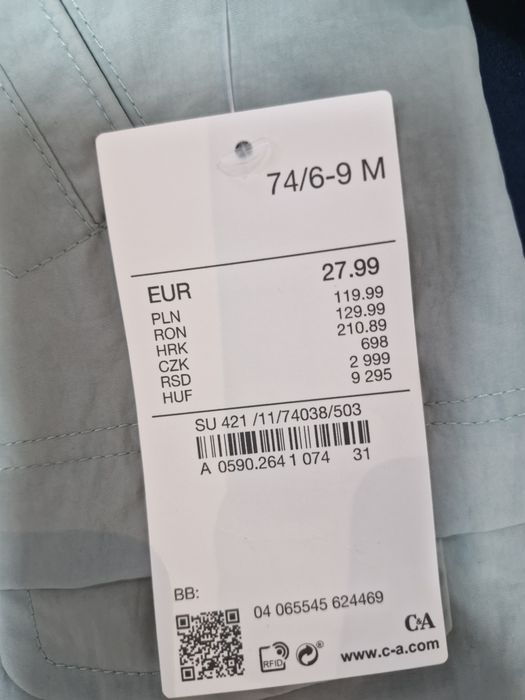 Geaca copii 6-9 luni/74 cm