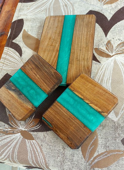 Дъска за рязане End Grain от орех и епоксидна смола