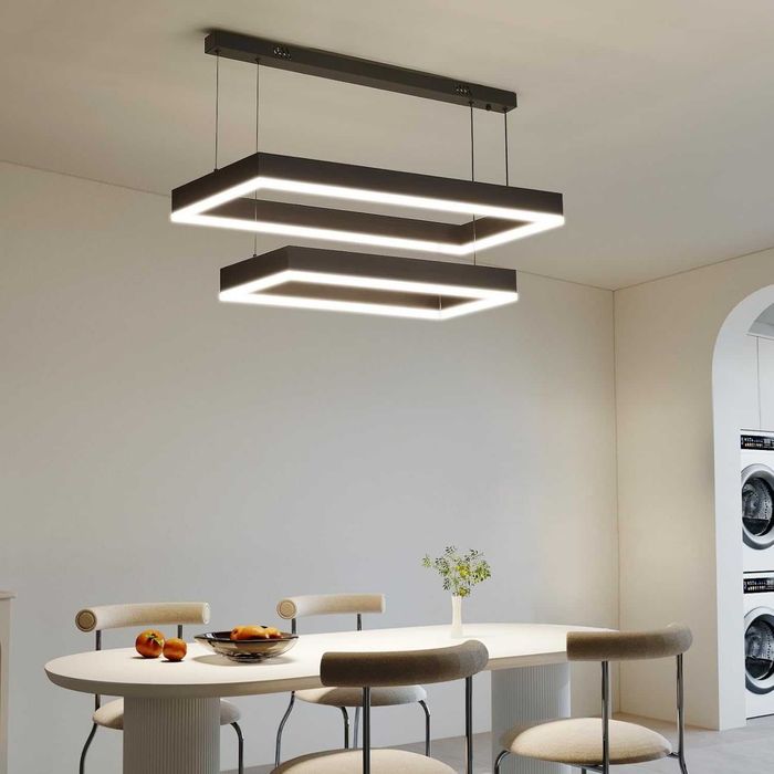 Модерен LED полилей Fordeson, димируем с дистанционно, 2 слоя