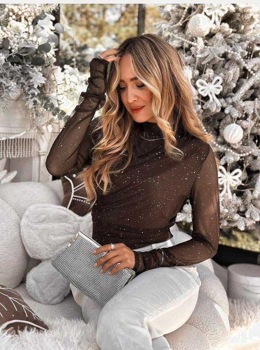 Дамска блестяща блуза – универсален размер С-М-Л