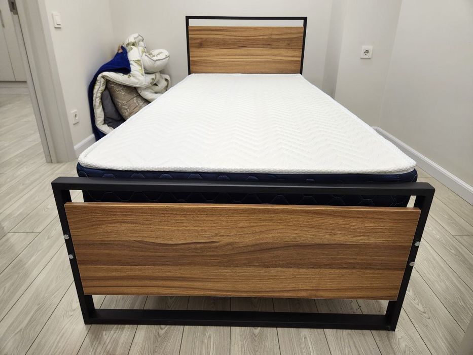 Односпальная кровать Loft krovat темир крават metal kalavat Лофт