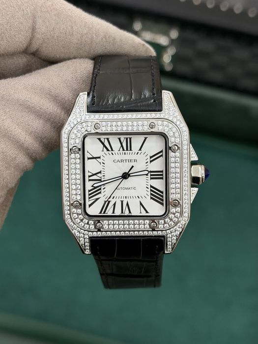 Cartier Santos 100 XL – Diamond Pavé, Automatic