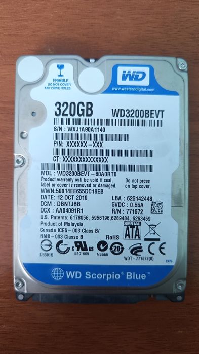 Продам жёсткий диск для ноутбука 320 Gb
