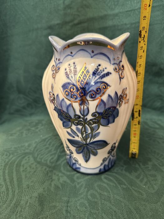 Красиви руски кобалтови вази и кана Гжел/Гжела и Кисловодск, СССР