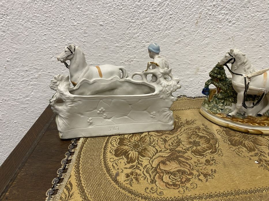 Немска порцеланова двойка коне Thuringia Германия 1900 1930