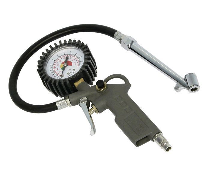 Pistol de umflat Carpoint cu manometru de 12 bar si ceas de 63mm, cu cap pt camioane si tiruri