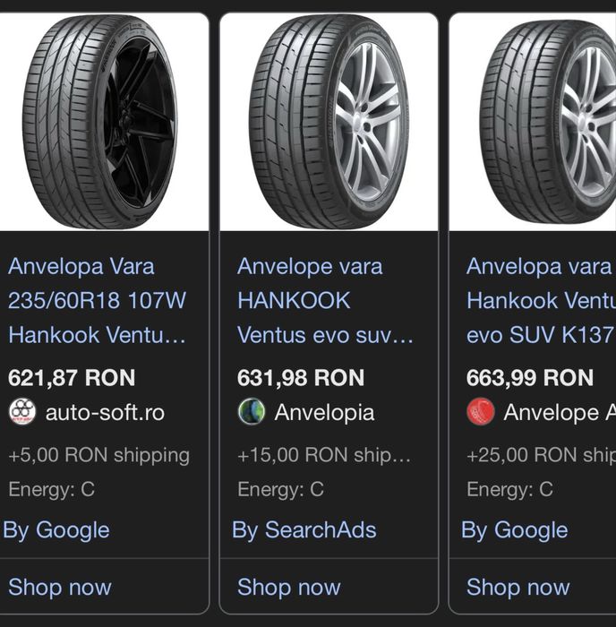Anvelope Hankook Ventus Evo 235/60 R18 ca noi