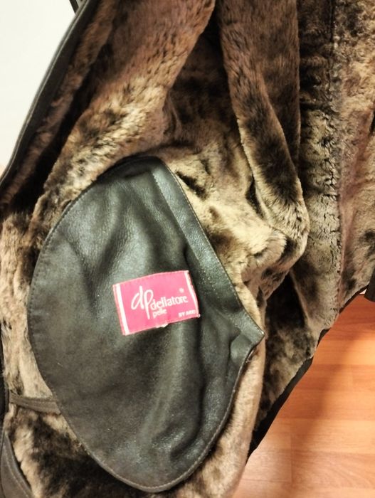 Кожаная зимняя дубленка