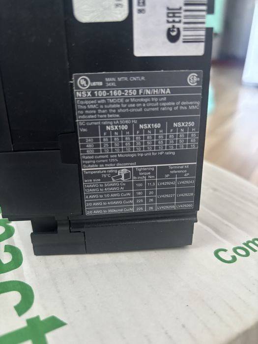 Schneider Electric Compact NSX100H 80A LV429671