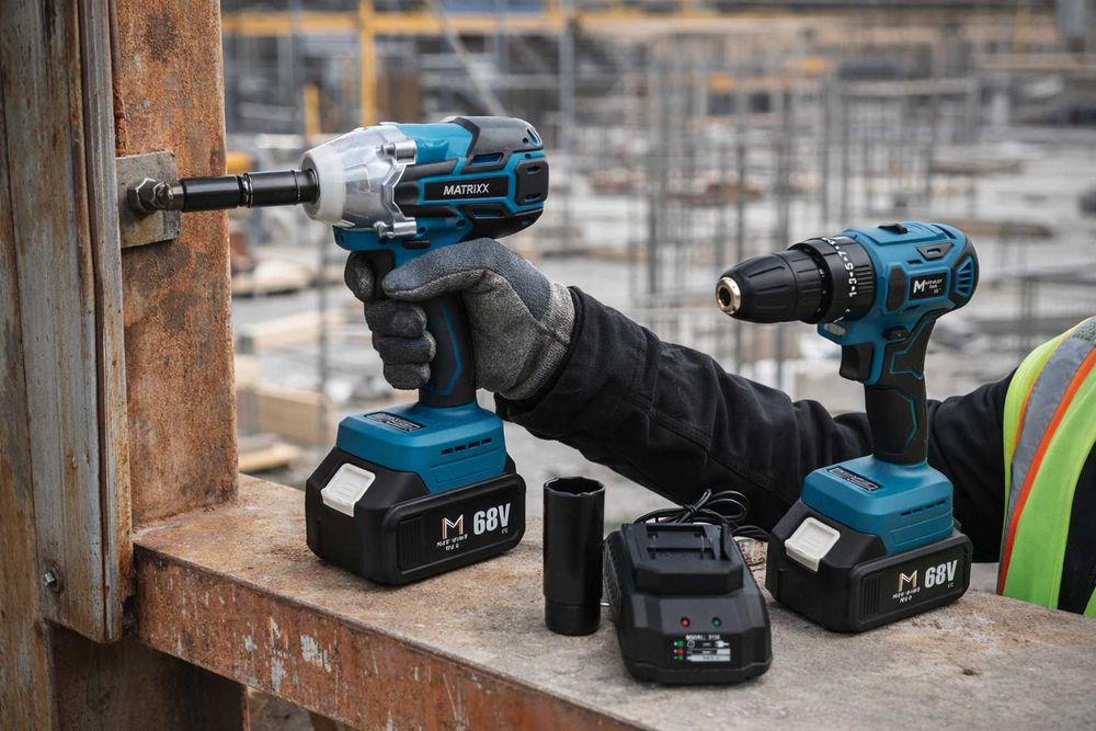 Set scule brushless Matrixx 68V | 2 piese | 2 acumulatori | Nou