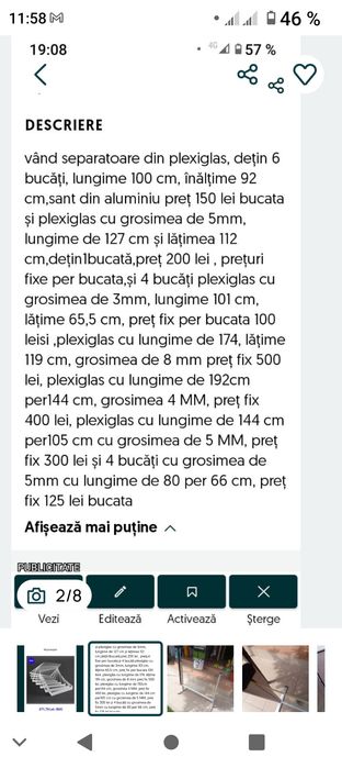 Vând plăci plexiglas