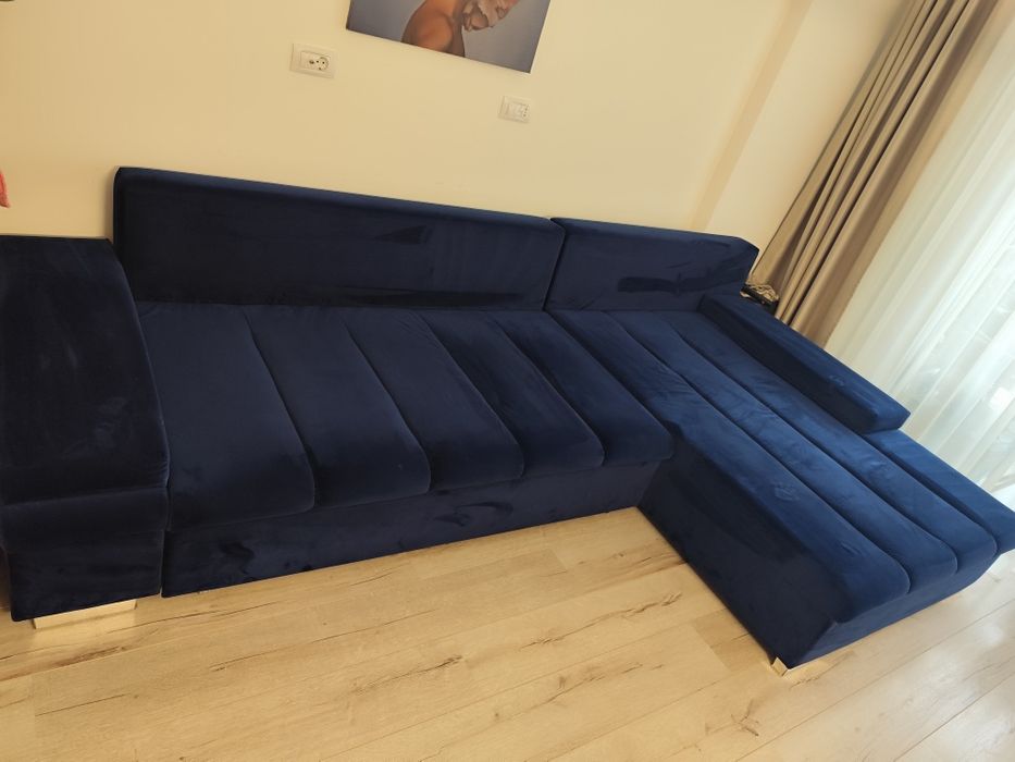 Coltar extensibil cu lada de depozitare 320x270 in forma de L