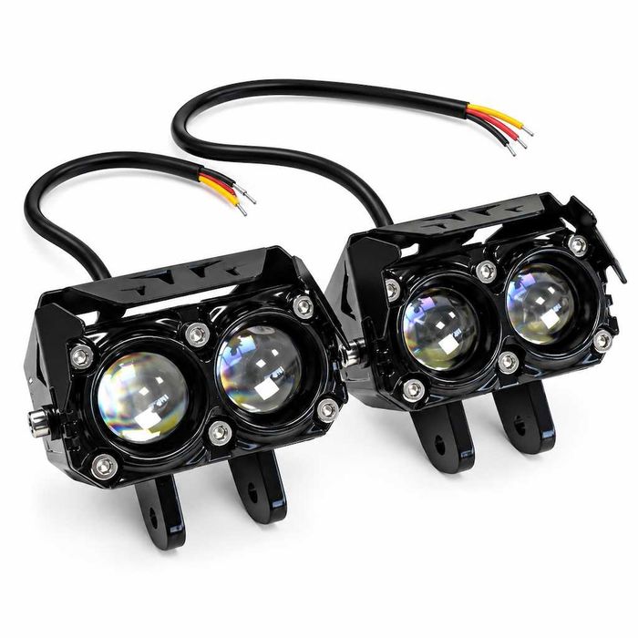 Универсални 2LED Халогени за Мотор 12V - БЯЛО/ЖЪЛТО