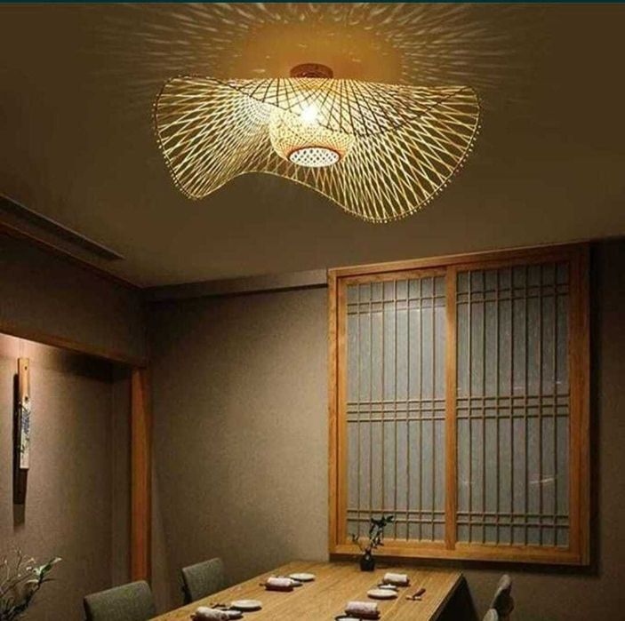 Ретро естествен бамбуков полилей ратан Винтидж таван