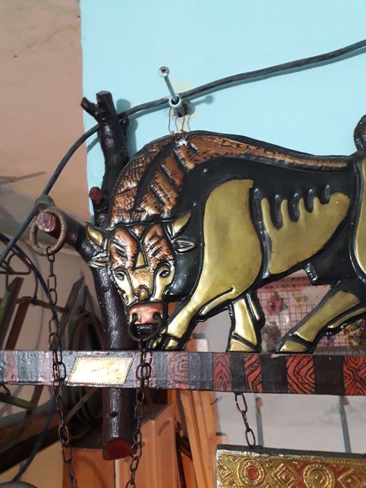 Чеканка бык.в отличном состоянии