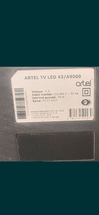 Artel televizor 43 lik bez smart