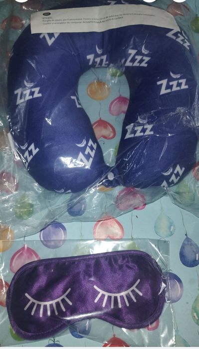 Colac perna de gât și masca somn pt ochi