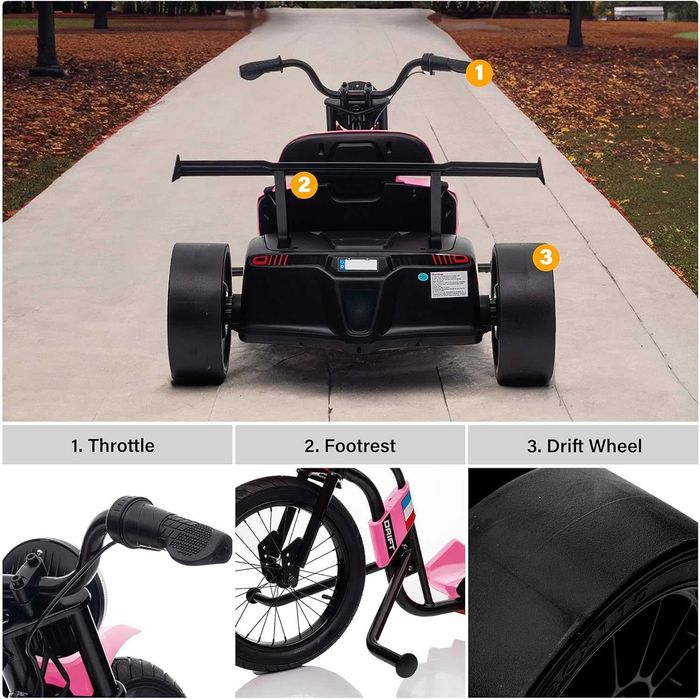 Tricicleta electrica cu functie Drift Kinderauto BJSX2338 2x250W Black