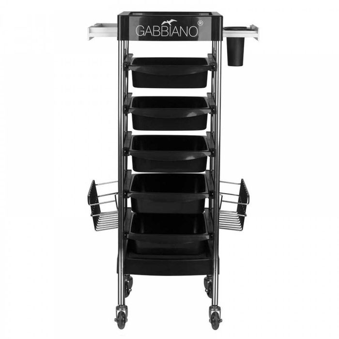 Фризьорска количка Gabbiano FX11E - 40 х 30 х 93 см - черна