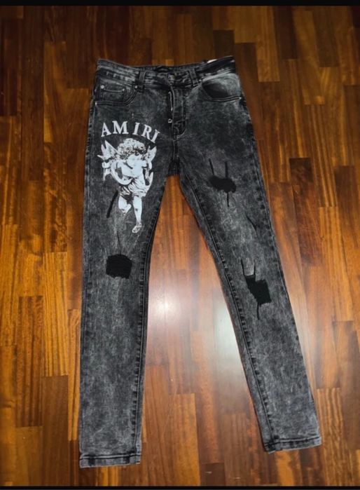Мъжки дънки amiri amiri jeans амири джински черни мъжки дънки размер 3