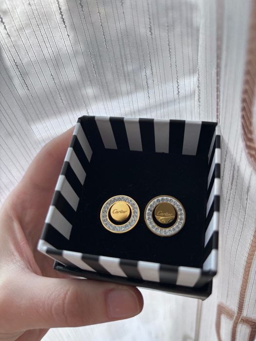 Cercei Cartier aurii cristale