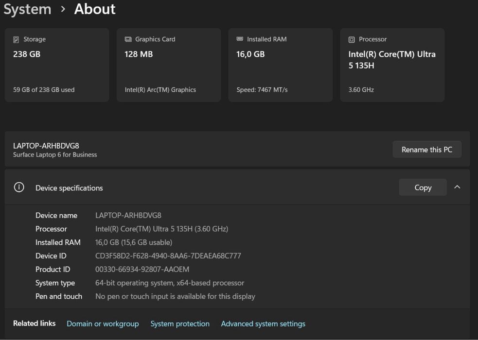 Microsoft Surface Laptop 6 (Model 2024)