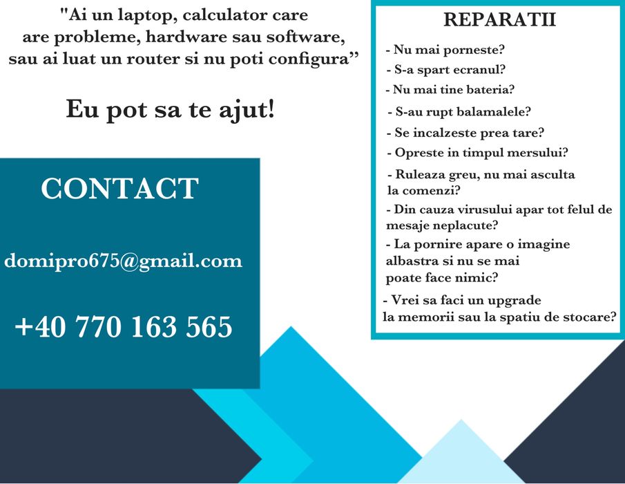 Reparatii - Service - Laptop, PC, diverse aparate electrice