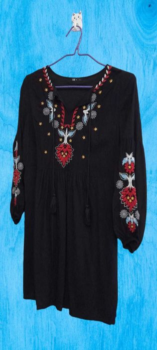 Rochie TEX dama cu broderie florala