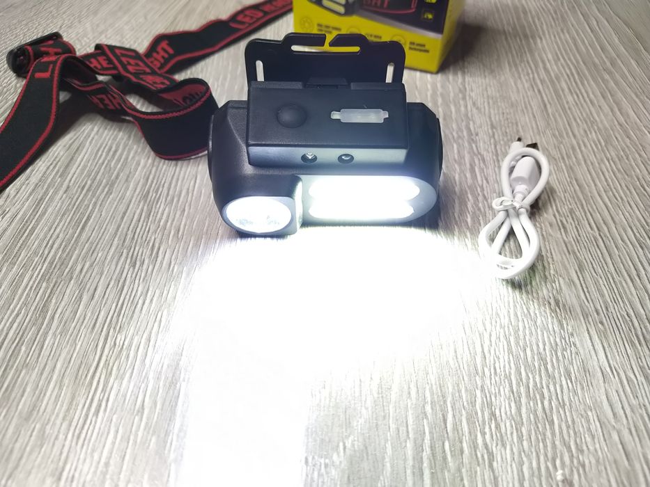 Lanterna Frontala Camping cu senzor de miscare, Led 2COB + 1Led XPE