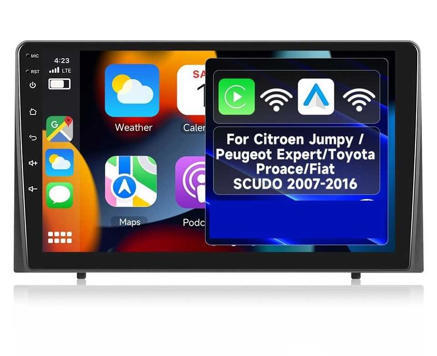 Мултимедия Android за Навигация, Citroen Jumpy 2, Peugeot Expert, FIAT Scudo, Toyota Proace, Carplay, Waze, Android Auto, 2007-2016