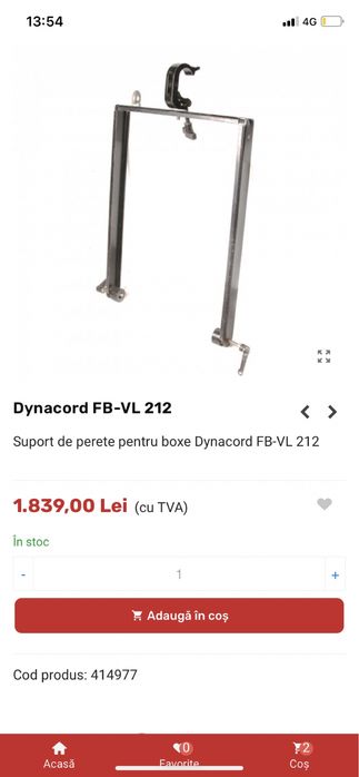 Suport de perete pentru boxe dynacord FB-VL