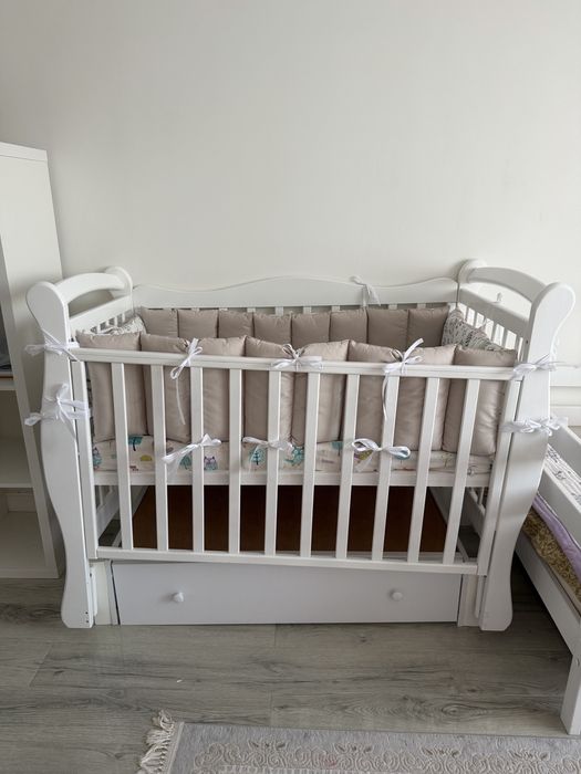 Манеж детский белый дерево.