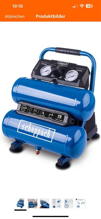 Безмаслен компресор Scheppach HC10 Twin-8 бара,750W