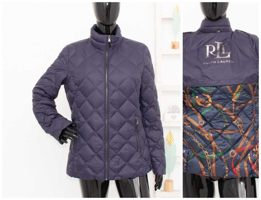 Ralph Lauren оригинално дамско пухено яке синьо diamond quilt пух М