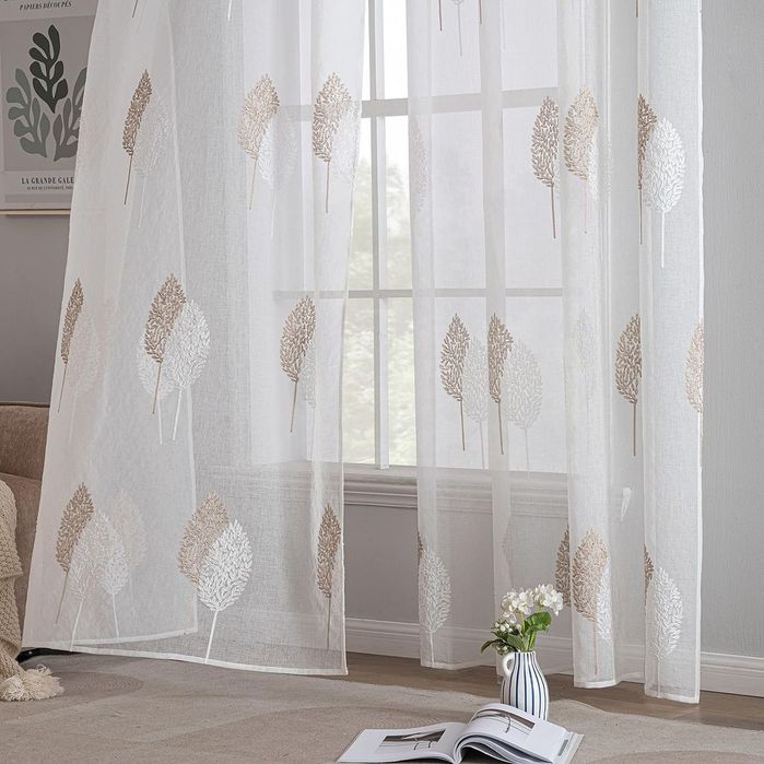 Perdele transparente brodate MIULEE 175x140 cm set 2 buc*