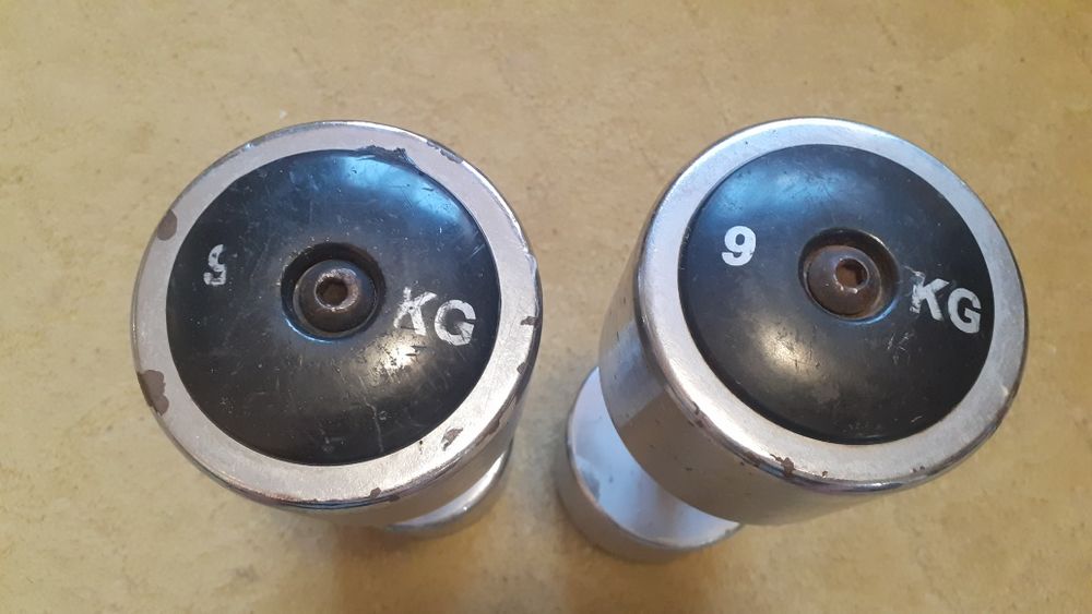 Хромирани дъюбели 2х 9кг.и ръкавици