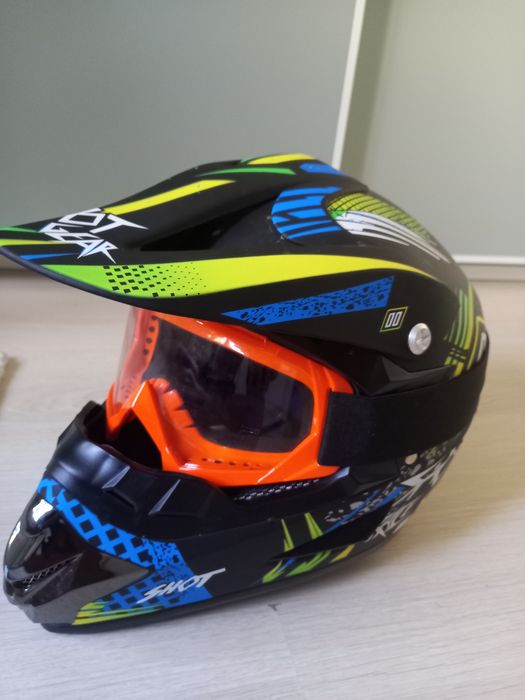 Casca bicicleta full face si ochelari transparenti MTB Silvis