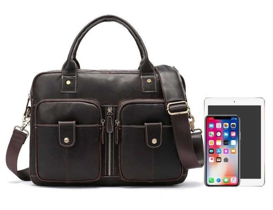 Сумка кожаная для ноутбука