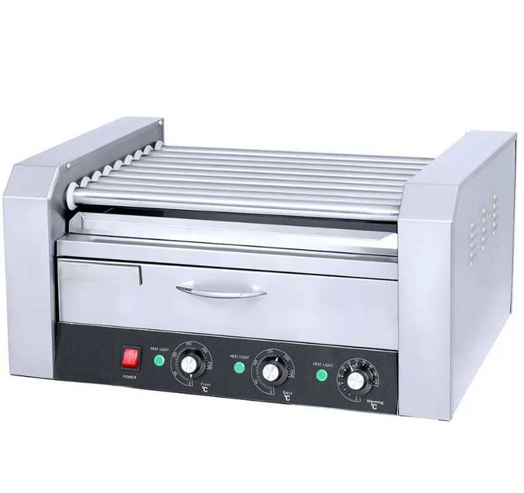 Aparat Hotdog 9 Role Profesional Grill Crenvursti Fast Food Transport Gratuit