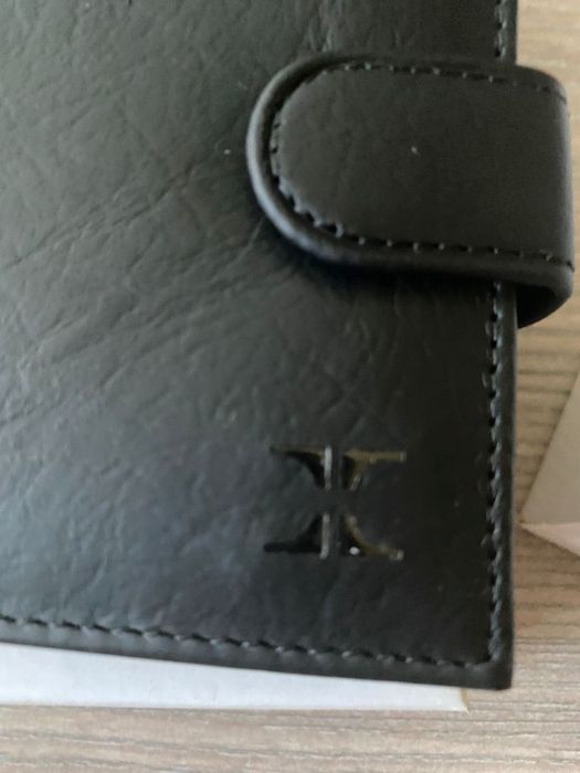 Мъжко портмоне от естествена италианска кожа – черно