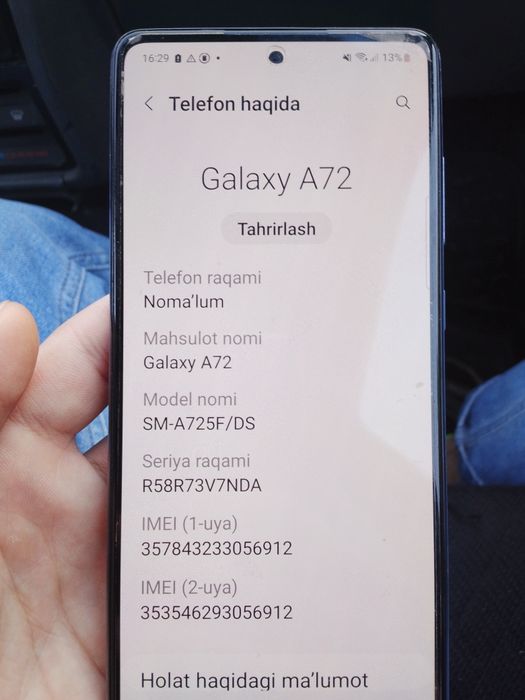 Galaxy A72  pamyeti 256GB