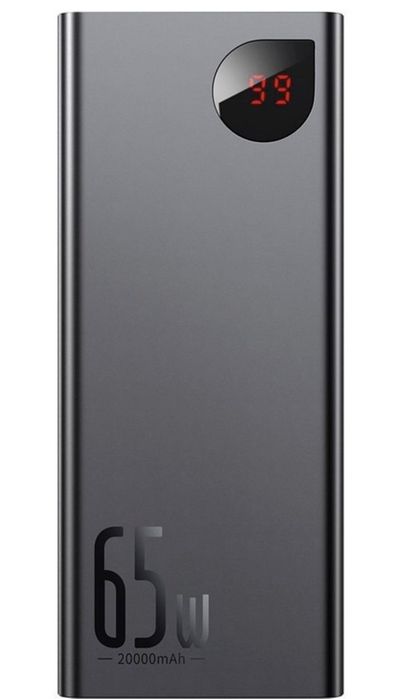 Power Bank 20000 mAh 65W быстрая зарядка PD QC для ноутбука и смартфон