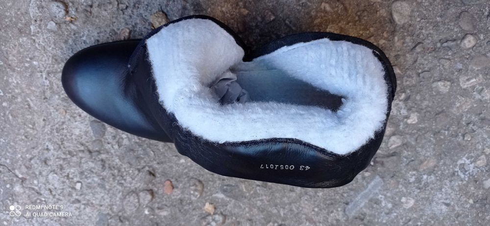 Мъжки черни боти естествена кожа